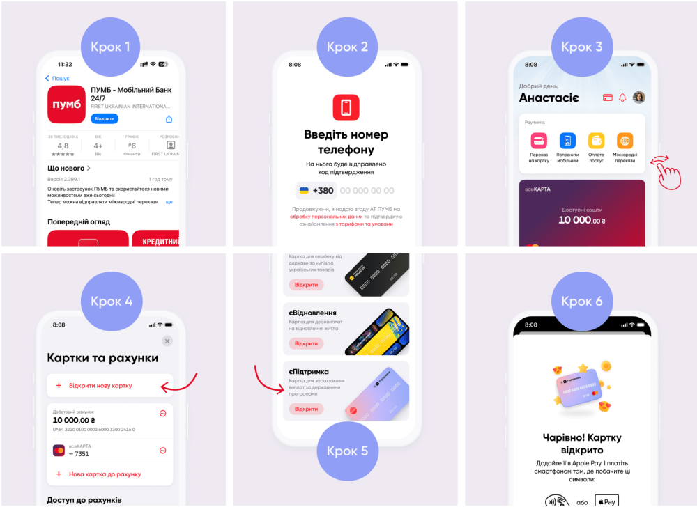 Добавьте карту в Google Pay или Apple Pay